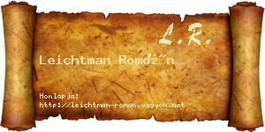 Leichtman Román névjegykártya
